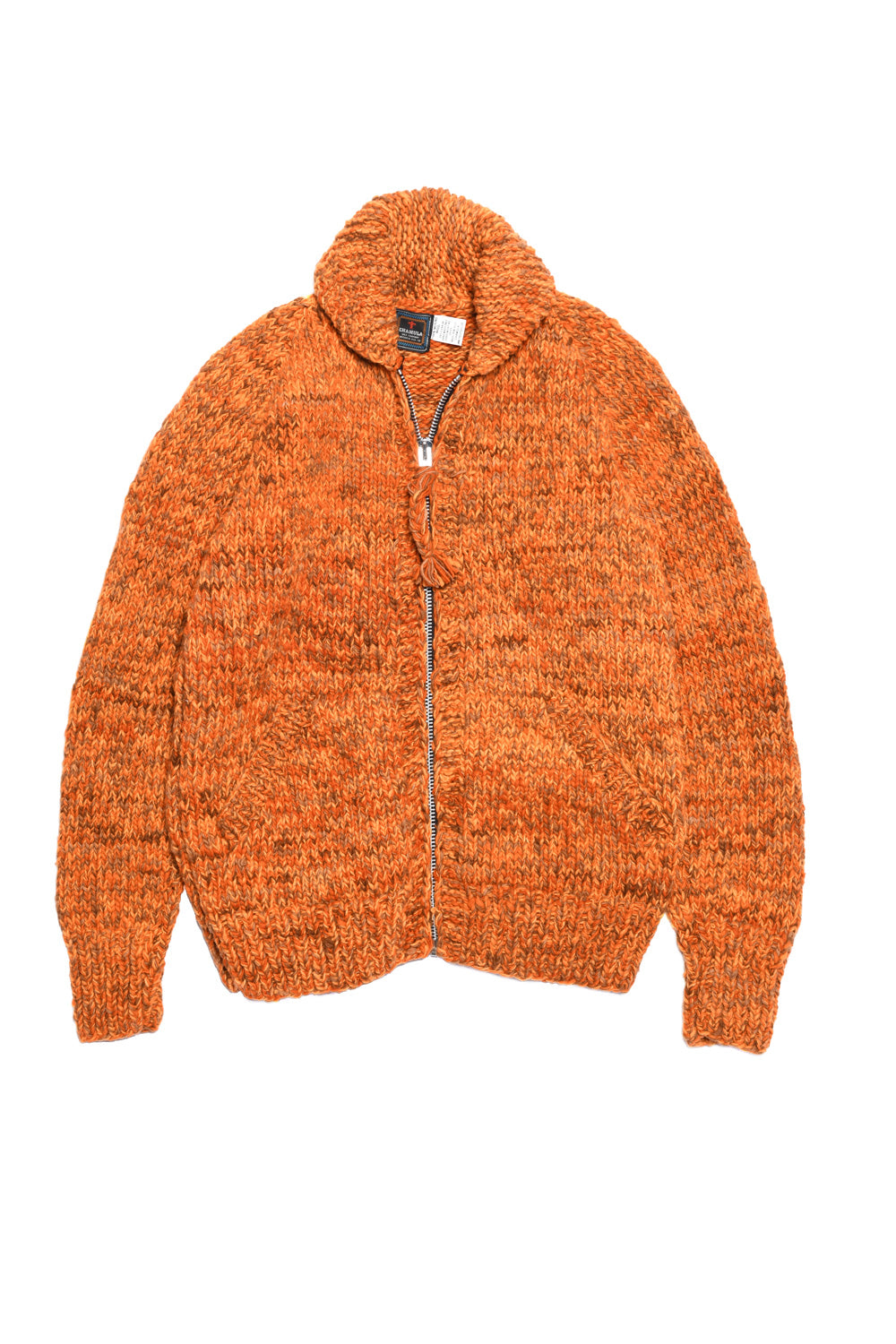 Mix Heather Zipper Cardigan - Dk. Orange Mix