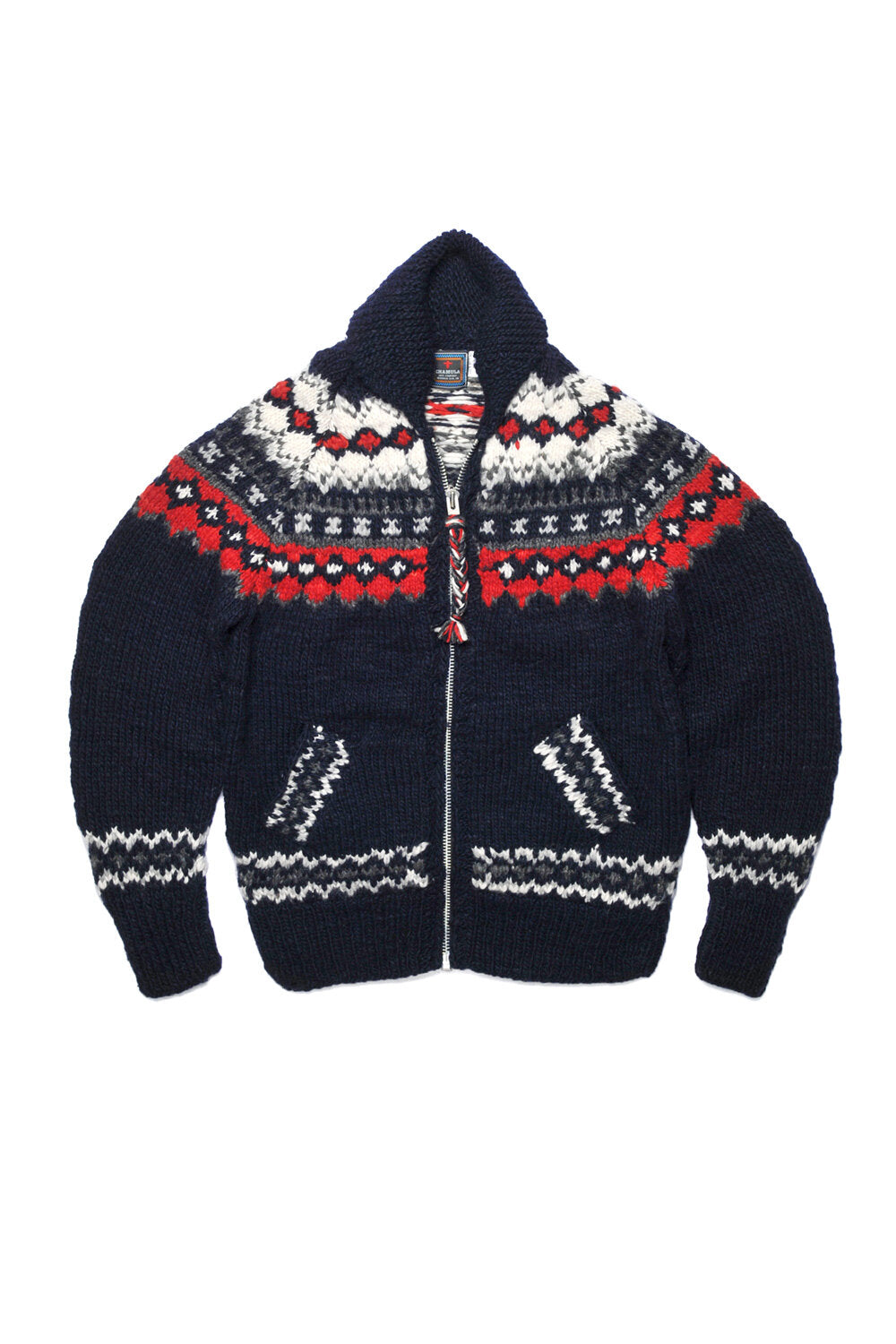 Fair Isle #3 Ireland Zipper Cardigan - Dk. Navy