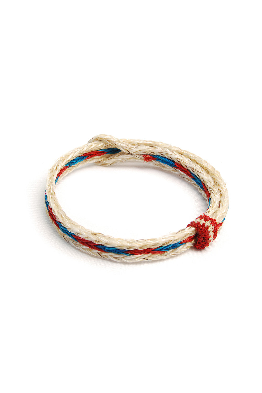 Braided Horsehair Bracelet - #14 RED/TURQ/WHT