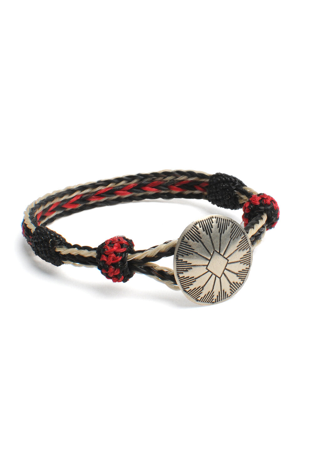 Concho Bracelet - #06-101 WHT X BLK/RED w/ Concho 101