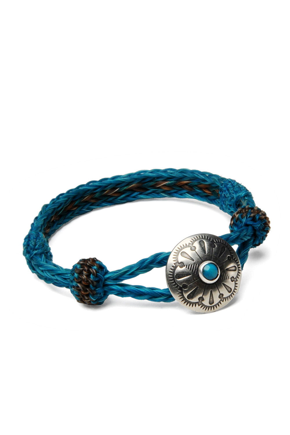 Turquoise Concho Bracelet - #24-07 TURQ/GRN X BWN