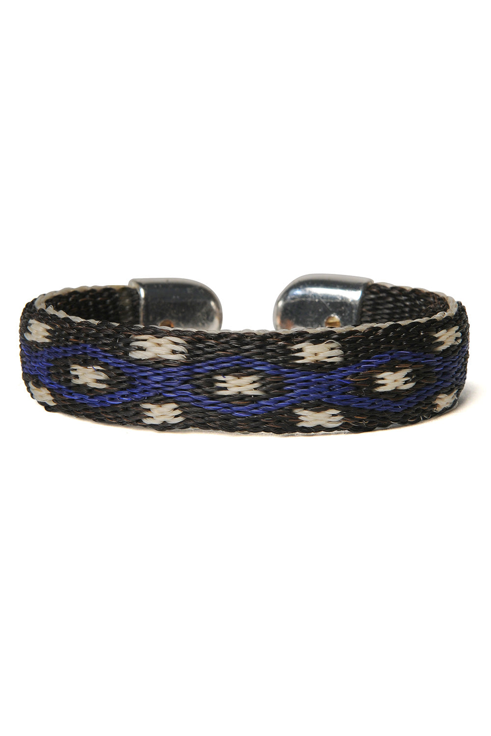 Bendable Horsehair Bracelet - BLK / BLU x WHT