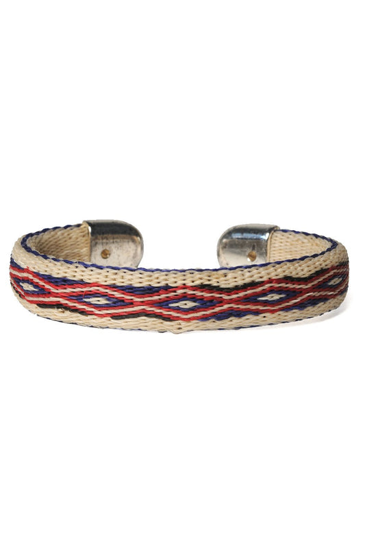 Bendable Horsehair Bracelet - WHT / RED X BLU