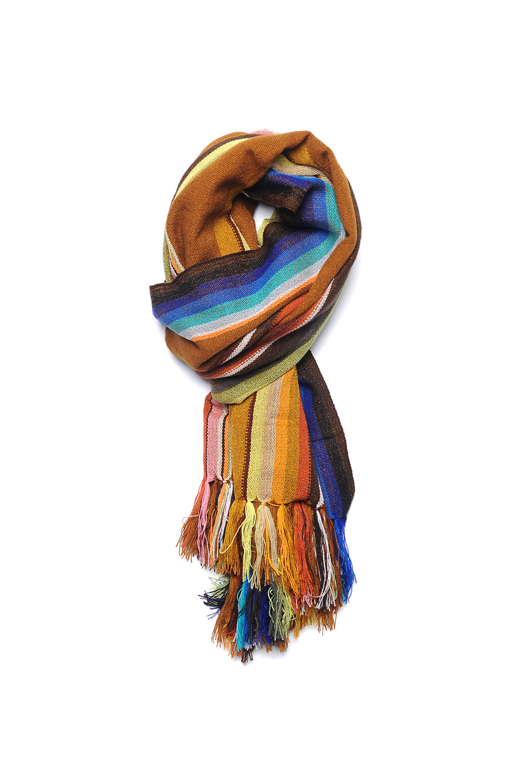 Wide Serape Muffler - Golden Brown